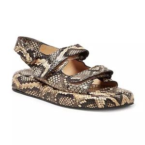 Loeffler Randall Women's Slingback Snake Embossed Platform Sandals Size 7